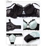 [EFサイズ]グロッシーサテンレース脇高ブラジャー&バック透けTバックショーツ | Dazzy | 詳細画像14 