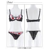 ビビッドブルームレーシィブラジャー&バック透けTバックショーツ | Dazzy | 詳細画像12