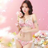 [EFサイズ]フェアリーテイルフラワー脇高ブラジャー&フルバックショーツ | Dazzy | 詳細画像4 