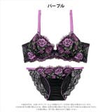 ダークフラワーブルーム脇高ブラジャー&フルバックショーツ | Dazzy | 詳細画像8