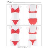 【3点セット】リボンクロスレーシィブラジャー&フルバック&Tバックショーツ | Dazzy | 詳細画像13