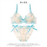 プリティビビットフルールブラジャー&サイド紐バック透けフルバックショーツ | Dazzy | 詳細画像8 
