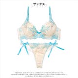 プリティビビットフルールブラジャー&サイド紐バック透けTバックショーツ | Dazzy | 詳細画像8