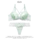 [かとゆり着用]ミルキーサテンレースブラジャー&バック透けTバックショーツ | Dazzy | 詳細画像10 