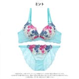 [EFサイズ]アラベスクビビッドブルームブラジャー&バック透けフルバックショーツ | Dazzy | 詳細画像8 