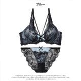 【EFサイズ】ビターサテンコード脇高ブラジャー&バック透けフルバックショーツ | Dazzy | 詳細画像9