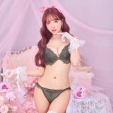 【三上悠亜着用】【EFサイズ】メロウリボンチュールブラジャー&フルバックショーツ | Dazzy | 詳細画像5