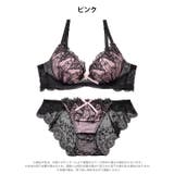 ノクターンリボンレース脇高ブラジャー&バック透けフルバックショーツ | Dazzy | 詳細画像9 