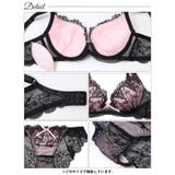 【EFサイズ】ノクターンリボンレース脇高ブラジャー&バック透けフルバックショーツ | Dazzy | 詳細画像14