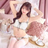 ミルキーリボンレースアップ脇高ブラジャー&バック透けフルバックショーツ | Dazzy | 詳細画像6