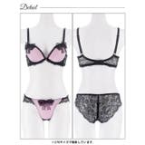 リボンノワールレース脇高ブラジャー&バック透けフルバックショーツ | Dazzy | 詳細画像11 