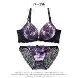 【EFサイズ】グロッシービターローズ脇高ブラジャー&バック透けフルバックショーツ | Dazzy | 詳細画像10