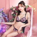 グロッシービターローズ脇高ブラジャー&バック透けTバックショーツ | Dazzy | 詳細画像7
