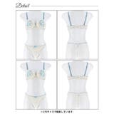 【3点セット】ガーリーリボンレースアップブラジャー&フルバック&Tバックショーツ | Dazzy | 詳細画像14 