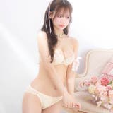 【3点セット】ガーリーリボンレースアップブラジャー&フルバック&Tバックショーツ | Dazzy | 詳細画像4 