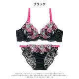【EFサイズ】ジュエリーパピヨンローズブラジャー&バック透けフルバックショーツ | Dazzy | 詳細画像10