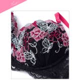 【EFサイズ】ジュエリーパピヨンローズブラジャー&バック透けフルバックショーツ | Dazzy | 詳細画像12
