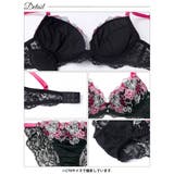 【EFサイズ】ジュエリーパピヨンローズブラジャー&バック透けフルバックショーツ | Dazzy | 詳細画像16