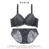 スピンドルリボンレース脇高ブラジャー&バック透けフルバックショーツ | Dazzy | 詳細画像9 