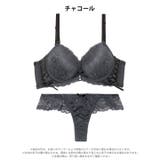 【EFサイズ】スピンドルリボンレース脇高ブラジャー&バック透けTバックショーツ | Dazzy | 詳細画像9 