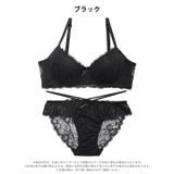 クラシカルフルールレース脇高ブラジャー&バック透けフルバックショーツ | Dazzy | 詳細画像9 
