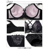 センシュアルレースアップ脇高ブラジャー&フルバックショーツ | Dazzy | 詳細画像14 