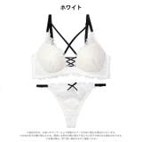 センシュアルレースアップ脇高ブラジャー&Tバックショーツ | Dazzy | 詳細画像8 