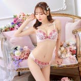 ブルーミングフラワーガーデン脇高ブラジャー&Tバックショーツ | Dazzy | 詳細画像5 