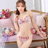 ブルーミングフラワーガーデン脇高ブラジャー&Tバックショーツ | Dazzy | 詳細画像6 