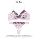 ブルーミングフラワーガーデン脇高ブラジャー&Tバックショーツ | Dazzy | 詳細画像9 