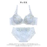 トゥウィンクルフルールローズ脇高ブラジャー&フルバックショーツ | Dazzy | 詳細画像8