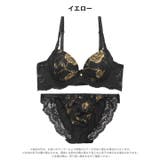クラシックダークローズ脇高ブラジャー&フルバックショーツ | Dazzy | 詳細画像9