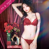 グレイスシャイニーエンブロイダリーブラジャー&Eバックショーツ | Dazzy | 詳細画像1