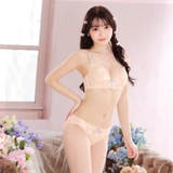 【ノンワイヤー】エフェメールルナミネットブラジャー&フルバックショーツ | Dazzy | 詳細画像5 