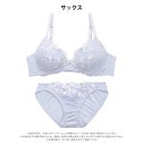 【ノンワイヤー】ミルキーブルーミングフラワーブラジャー＆フルバックショーツ | Dazzy | 詳細画像10 