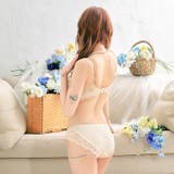 ナチュラルフルールスカラップ脇高ブラジャー&フルバックショーツ | Dazzy | 詳細画像7 