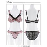 【EFサイズ】ガーリーグロスサテンブラジャー&バック透けフルバックショーツ | Dazzy | 詳細画像13