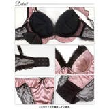 【EFサイズ】ガーリーグロスサテンブラジャー&バック透けフルバックショーツ | Dazzy | 詳細画像14