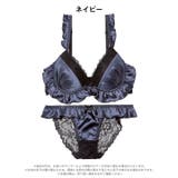 【EFサイズ】ガーリーグロスサテンブラジャー&バック透けフルバックショーツ | Dazzy | 詳細画像8