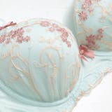【ノンワイヤー】パステルキュートブルーム脇高ブラジャー&フルバックショーツ | Dazzy | 詳細画像9 