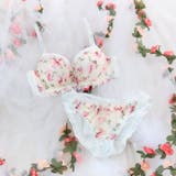 チャーミングフラワーシフォン脇高ブラジャー&フルバックショーツ | Dazzy | 詳細画像10
