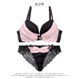 ドレープシフォンレース脇高ブラジャー&バック透けハーフバックショーツ | Dazzy | 詳細画像11 