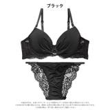 モノトーンシアーレースブラジャー&バック透けフルバックショーツ | Dazzy | 詳細画像10 