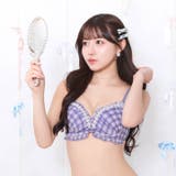 ガーリーチェックフラワーブラジャー&フルバックショーツ | Dazzy | 詳細画像2 