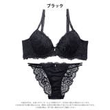 フラワーレースストリング脇高ブラジャー&バック透けフルバックショーツ | Dazzy | 詳細画像11