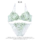 ペールピオニーブルーム脇高ブラジャー&バック透けフルバックショーツ | Dazzy | 詳細画像12