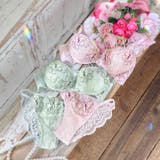【EFサイズ】ペールピオニーブルーム脇高ブラジャー&バック透けフルバックショーツ | Dazzy | 詳細画像9