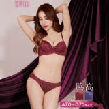シャドウサテンレース脇高ブラジャー&フルバックショーツ | Dazzy | 詳細画像1