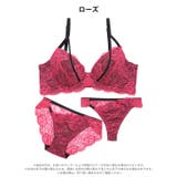 【3点セット】ビビッドレースストリング脇高ブラジャー&バック透けフルバック&Tバ… | Dazzy | 詳細画像9