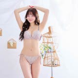 トゥインクルブルームブラジャー&サイド紐バック透けフルバックショーツ | Dazzy | 詳細画像4 